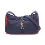 Saint Laurent Paris Shoulder Buckle Cassette Navy Red Nylon Leather Le 5 a 7