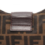 Fendi Shoulder Bag Zucca Brown Black Canvas Leather — view 8