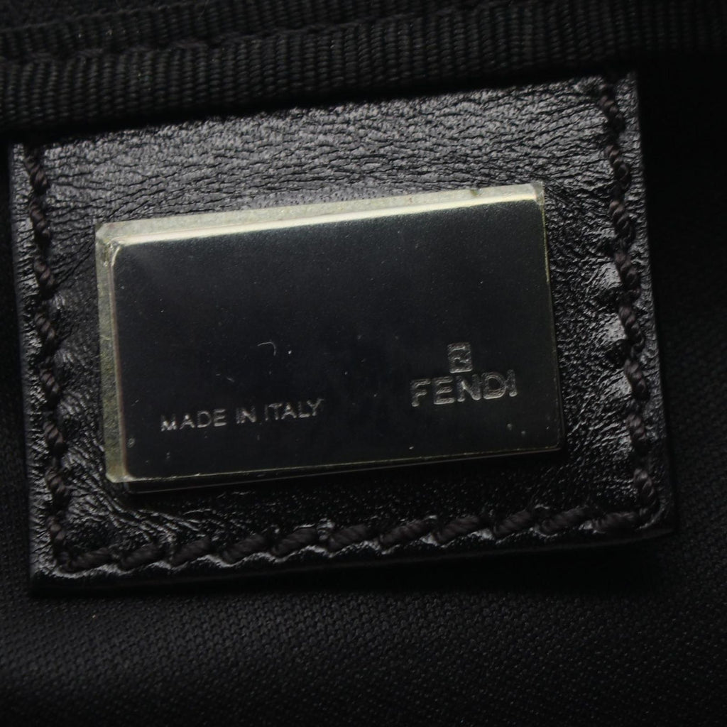 Fendi Tote Zucchino Black Canvas Leather — view 4
