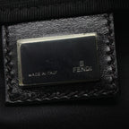 Fendi Tote Zucchino Black Canvas Leather — view 4