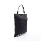 Fendi Tote Zucchino Black Canvas Leather — view 2