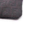 Fendi Tote Zucchino Black Canvas Leather — view 6