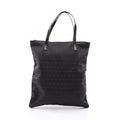 Fendi Tote Zucchino Black Canvas Leather