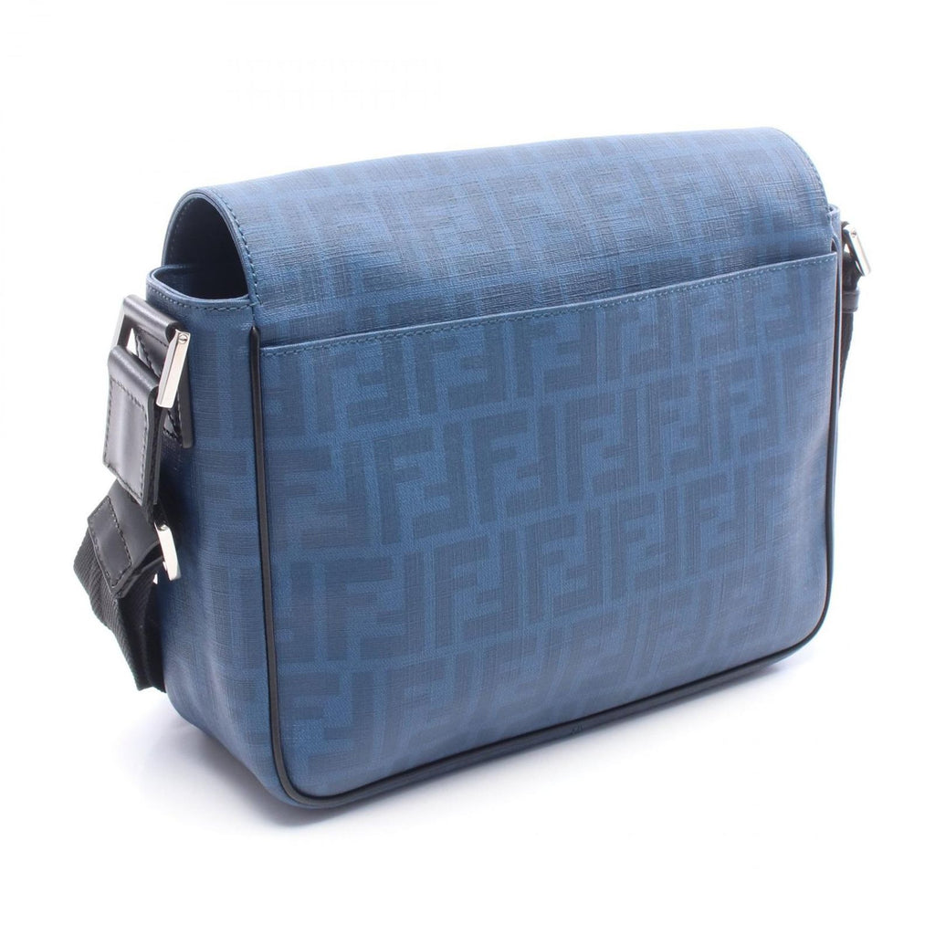 Fendi Shoulder Bag Zucca Blue Leather — view 2