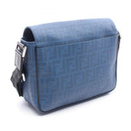 Fendi Shoulder Bag Zucca Blue Leather — view 2