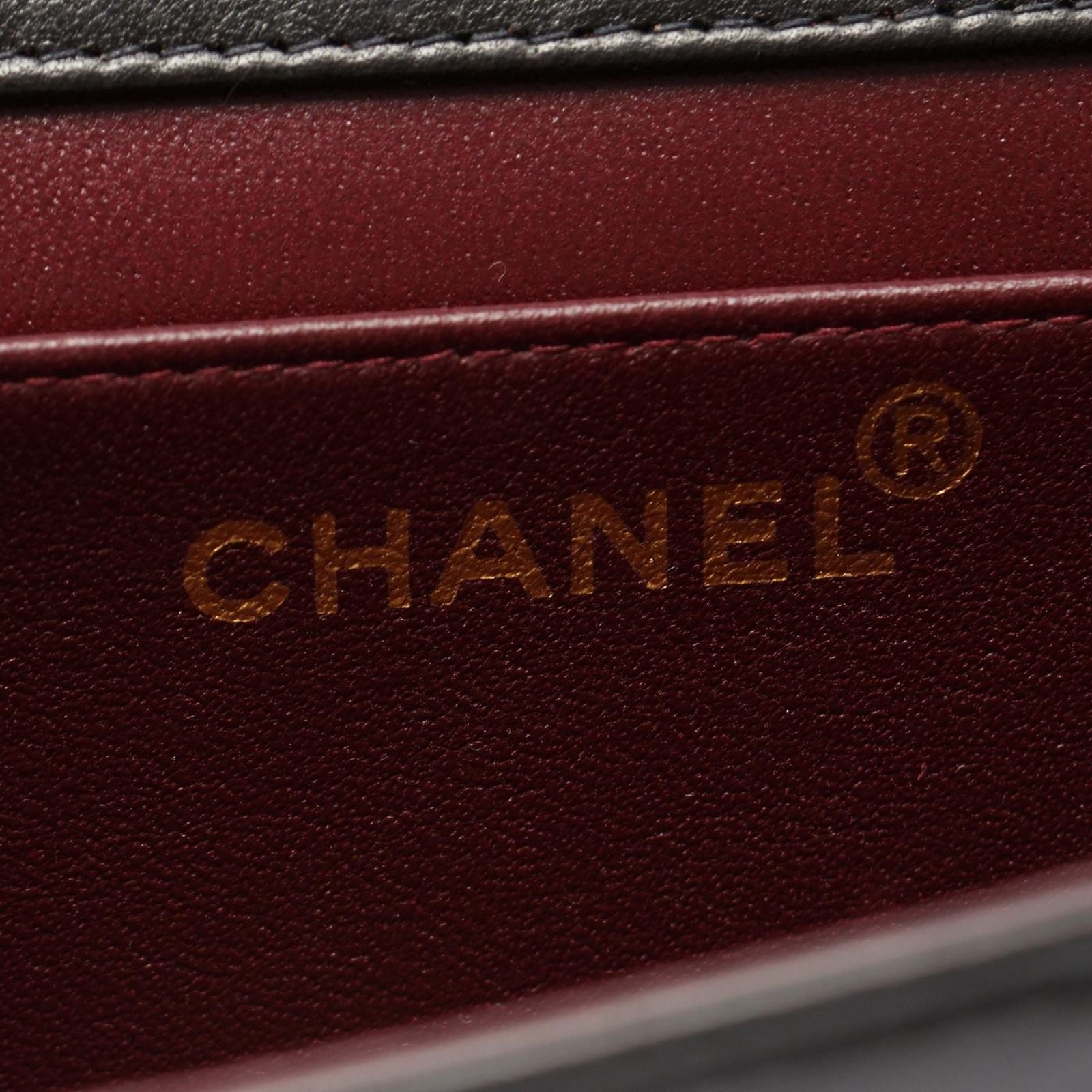 Chanel Shoulder Bag Mini Quilted Push Lock Full Flap Black Lambskin Small Chain — view 4