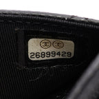 Chanel Shoulder Bag Quilted Black Caviar Leather Chain Wallet — view 5