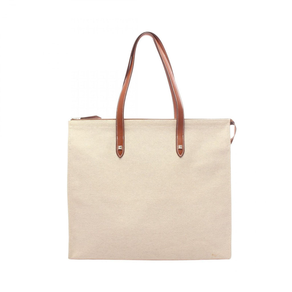 Hermes Tote Cabas Mirror MM Ecru Fauve