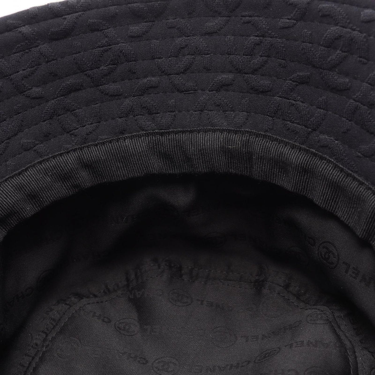 Chanel Hat CC Logo Bucket Nylon Pattern Hat — view 6