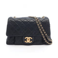 Chanel Shoulder Bag Quilted Black Leather Chain