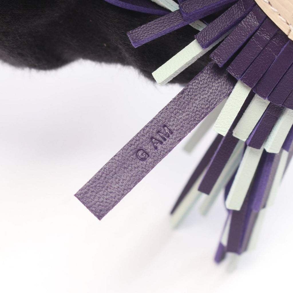 Hermes Charm Chouette Vert Yucca Cles Purple Peppermint Keychain — view 4