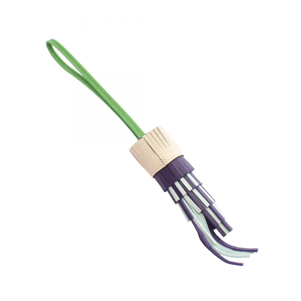 Hermes Charm Chouette Vert Yucca Cles Purple Peppermint Keychain — view 2