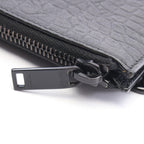 Saint Laurent Paris Clutch Cassandra Zip Tablet Holder Croco Embossed Black — view 6