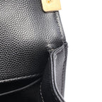 Chanel Shoulder Bag Boy Black Caviar Leather Chain — view 5