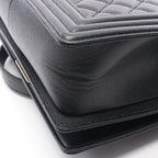 Chanel Shoulder Bag Boy Black Caviar Leather Chain — view 8