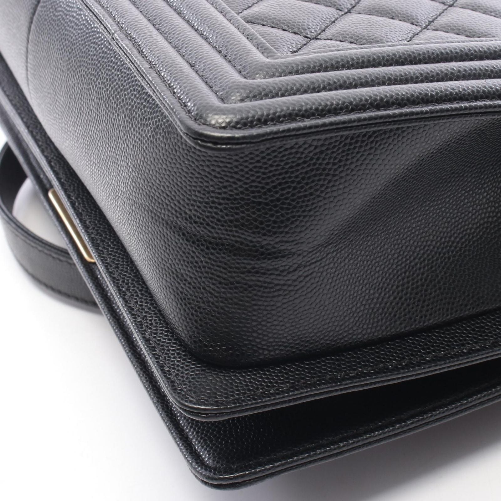 Chanel Shoulder Bag Boy Black Caviar Leather Chain — view 8