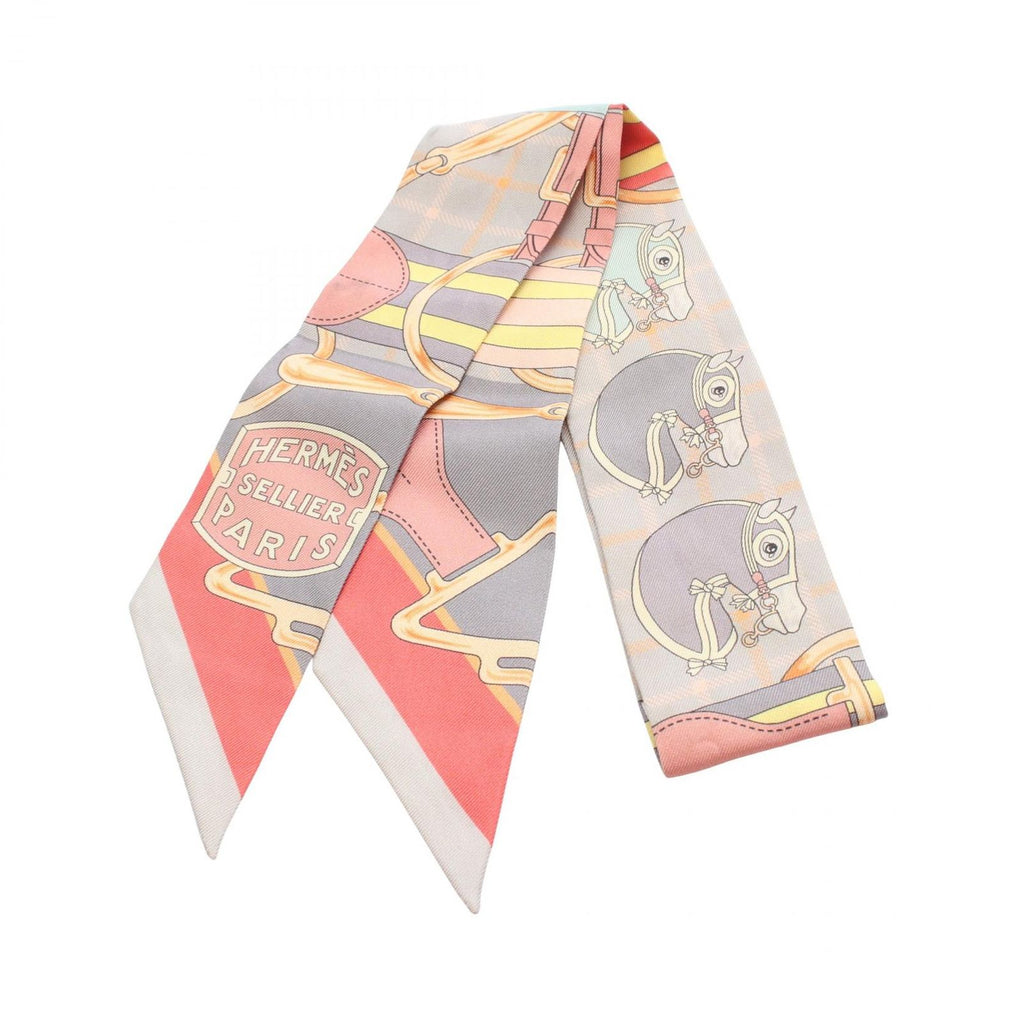 Hermes Scarf Twilly Sellier Ribbon Silk