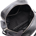 Prada Handbag Logo 2-Way Black Leather Metal — view 3