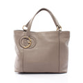 Gucci Tote Interlocking G Greige Leather