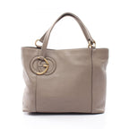 Gucci Tote Interlocking G Greige Leather