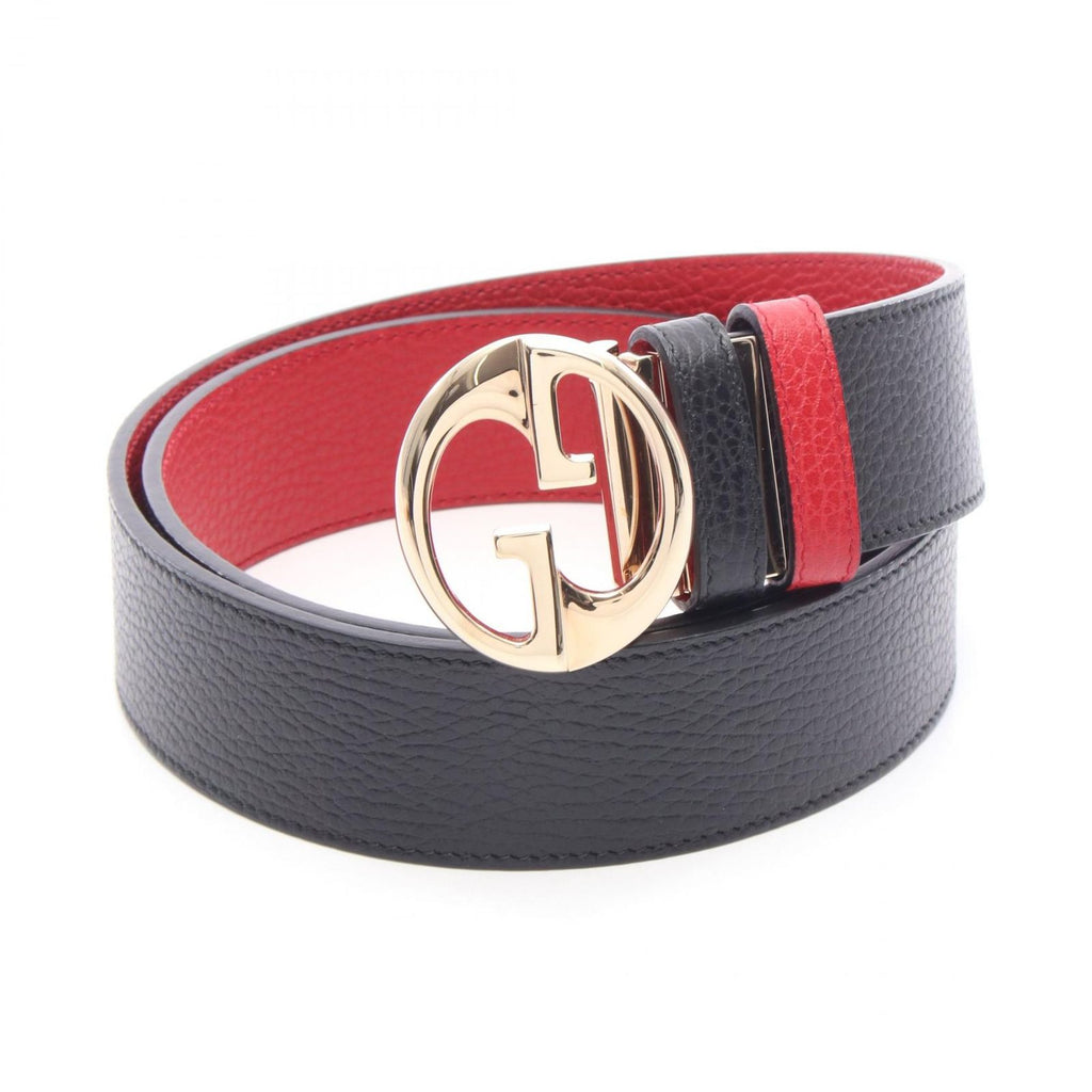 Gucci Belt GG Buckle Gold Reversible Leather