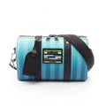 Louis Vuitton Shoulder Bag City Keepall Damier Stripe Blue Vert Leather