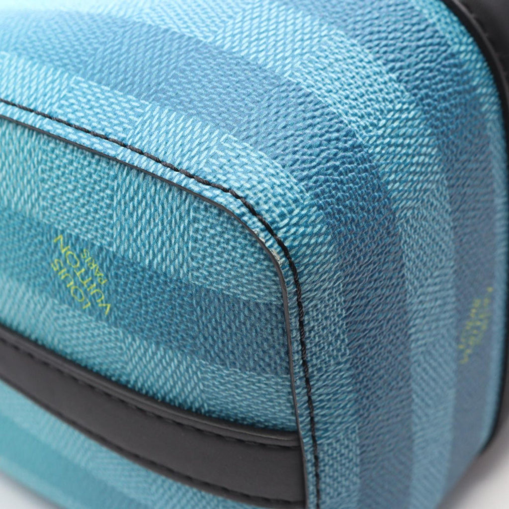 Louis Vuitton Shoulder Bag City Keepall Damier Stripe Blue Vert Leather — view 6