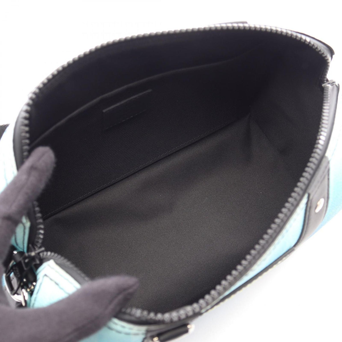 Louis Vuitton Shoulder Bag City Keepall Damier Stripe Blue Vert Leather — view 3
