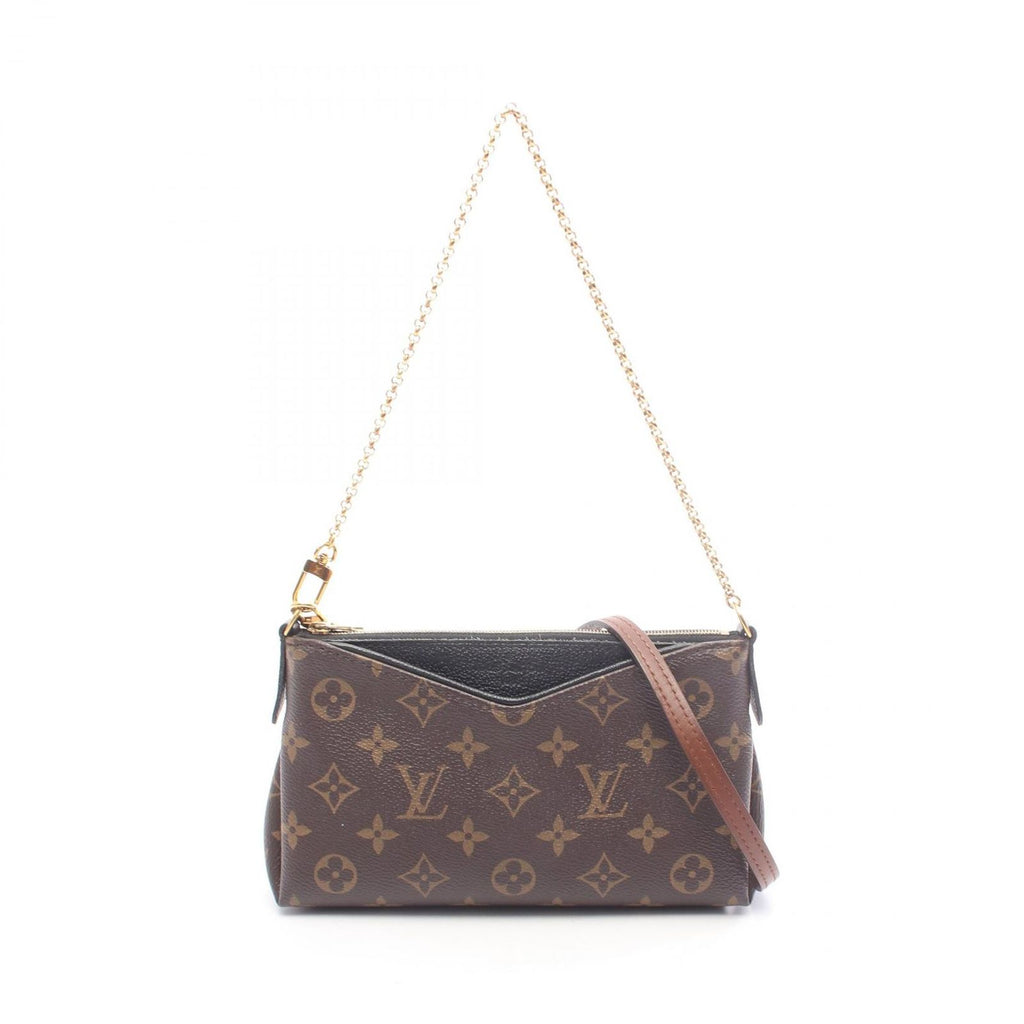 Louis Vuitton Handbag Pallas Clutch Monogram 2-Way Noir Leather