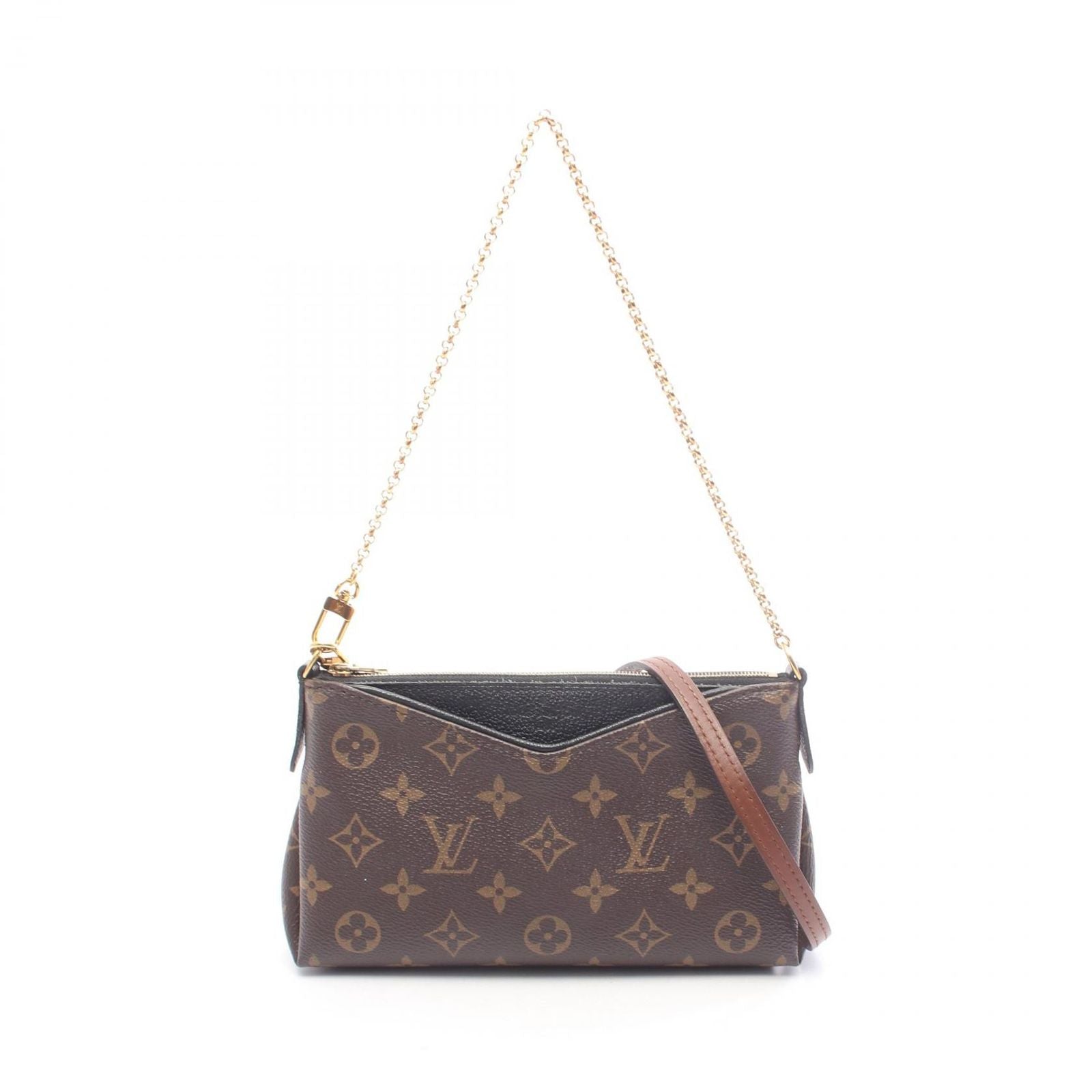 Louis Vuitton Handbag Pallas Clutch Monogram 2-Way Noir Leather