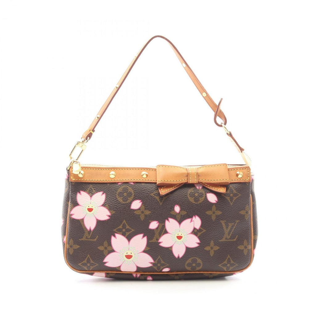 Louis Vuitton Handbag Pochette Accessoires Monogram Cherry Blossom Leather