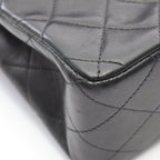 Chanel Shoulder Bag Quilted Double Flap Black Lambskin Chain — view 7