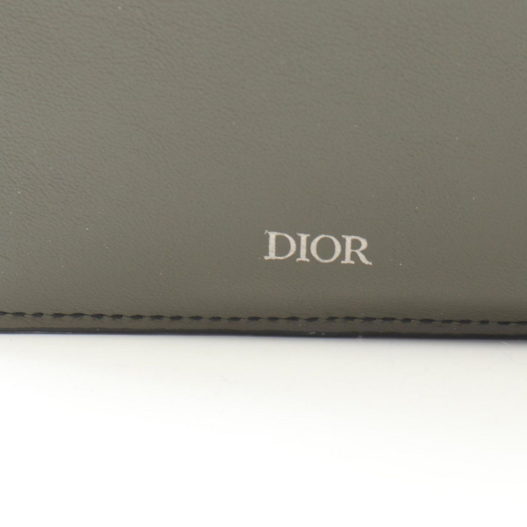 Dior Bifold Wallet CD Icon Olive Leather Billfold — view 4
