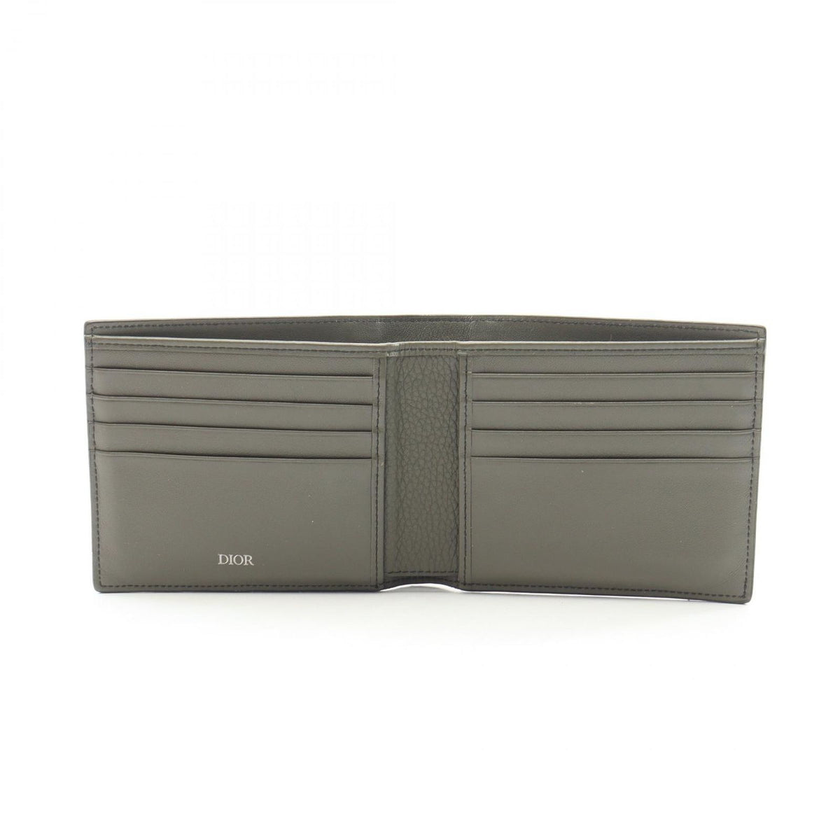 Dior Bifold Wallet CD Icon Olive Leather Billfold — view 3