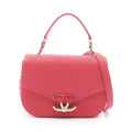Chanel Shoulder Bag CC Logo Top Handle Flap Quilted 2-Way Magenta Caviar