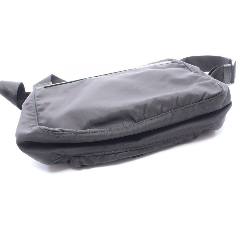 Prada Shoulder Bag Black Nylon Leather Triangle Logo — view 6