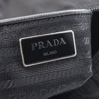 Prada Shoulder Bag Black Nylon Leather Triangle Logo — view 4