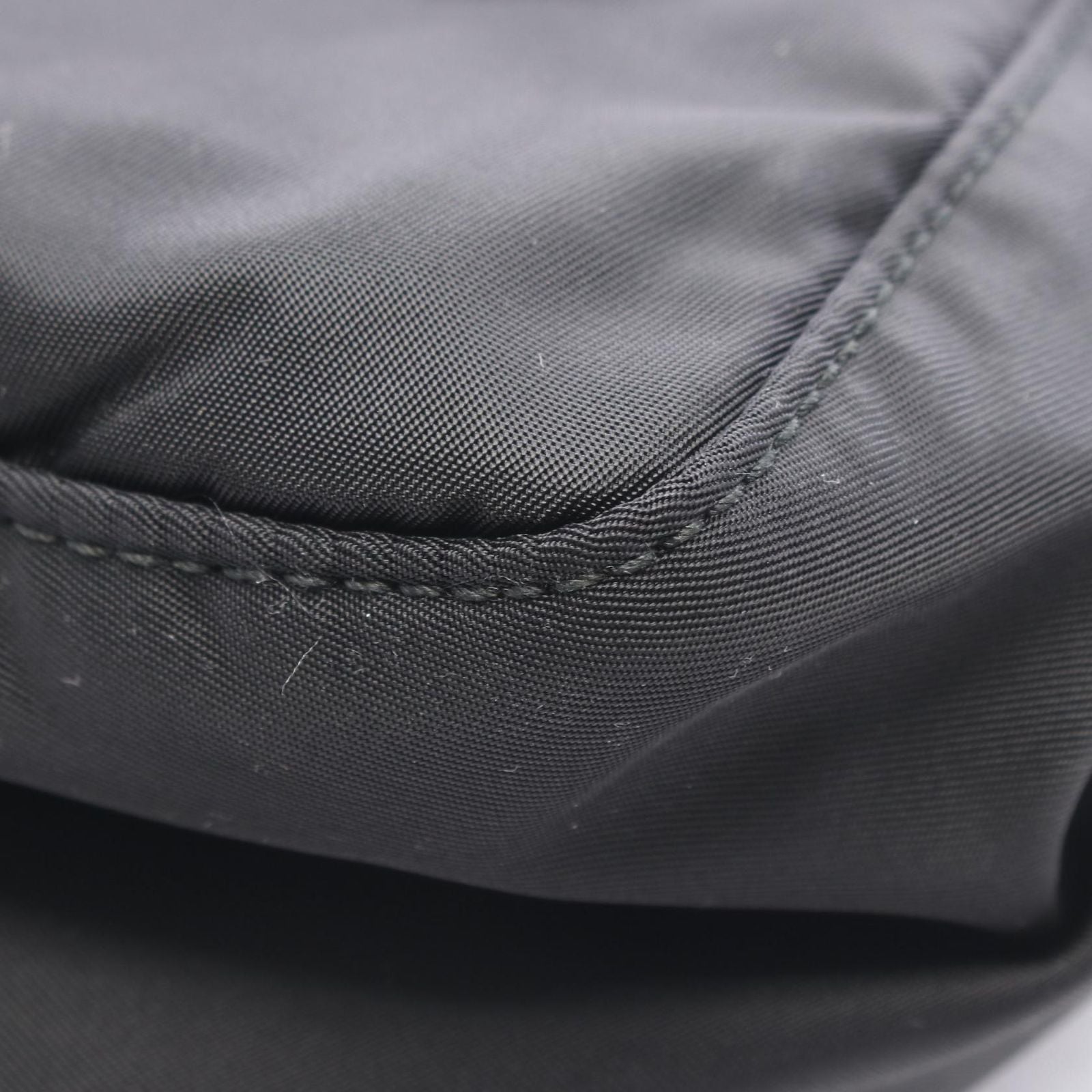 Prada Shoulder Bag Black Nylon Leather Triangle Logo — view 5
