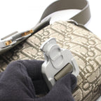 Dior Shoulder Bag Saddle Messenger Mini Oblique Khaki Ivory Canvas Leather — view 6