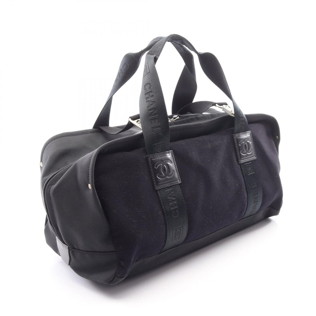 Chanel Tote Sports Line Black Wool Leather Mini Boston Bag — view 2