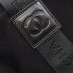 Chanel Tote Sports Line Black Wool Leather Mini Boston Bag — view 8