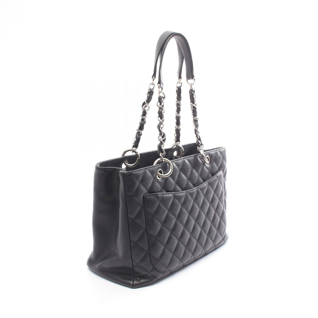 Chanel Tote Quilted Grand Shopping GST Black Caviar Leather Chain — view 2