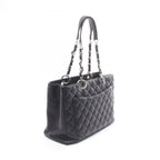 Chanel Tote Quilted Grand Shopping GST Black Caviar Leather Chain — view 2