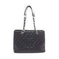 Chanel Tote Quilted Grand Shopping GST Black Caviar Leather Chain