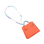 Hermes Charm Kelly Twilly Rose Jaipur Silk Necklace — view 2