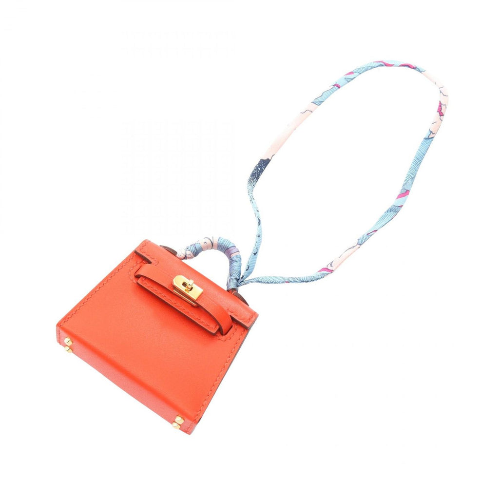 Hermes Charm Kelly Twilly Rose Jaipur Silk Necklace