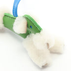 Hermes Charm Buddy Vert Yucca Blue Hydra Shearling Keychain — view 5
