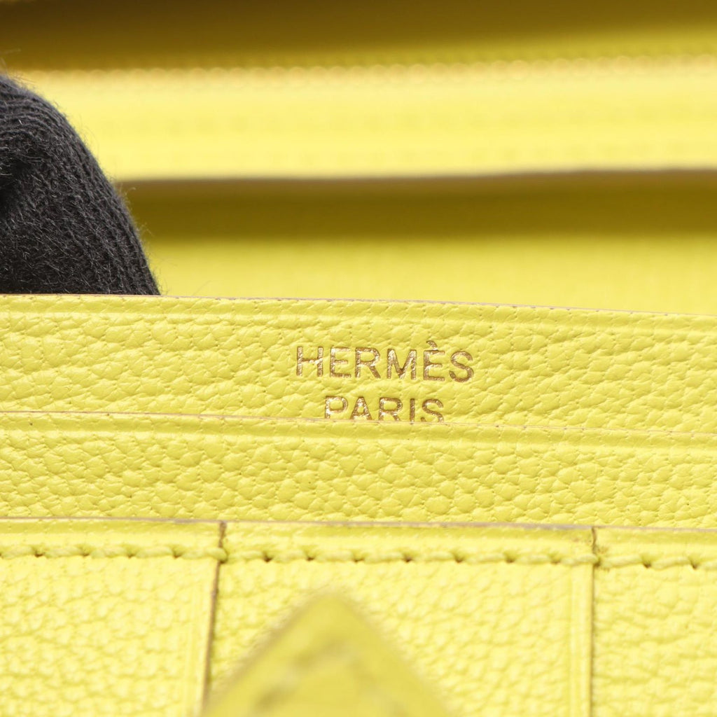 Hermes Bifold Wallet Bearn Soufflet Lime — view 5