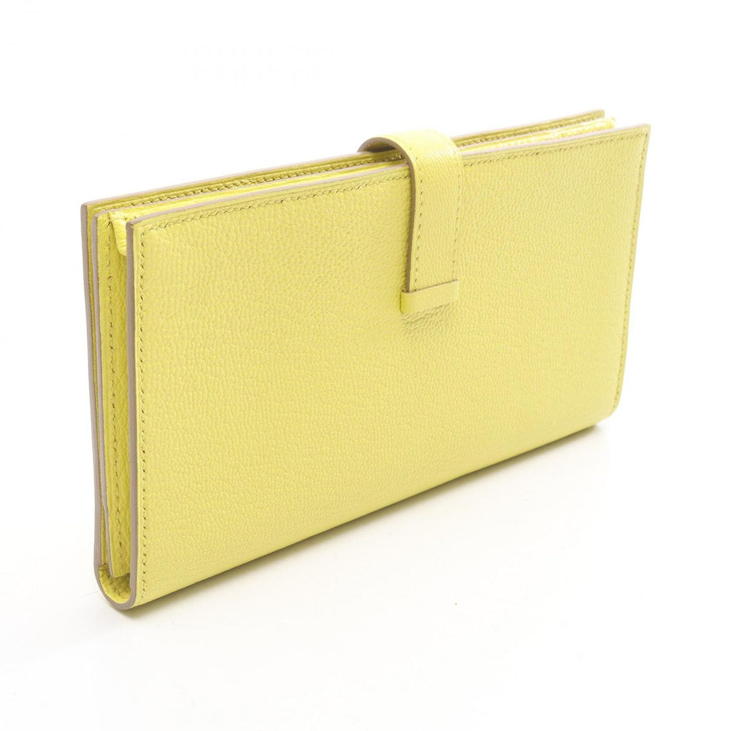 Hermes Bifold Wallet Bearn Soufflet Lime — view 2