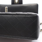 Chanel Shoulder Bag Mini Quilted 20 Black Lambskin Chain — view 7